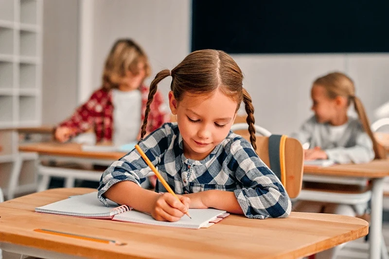 children studying in school